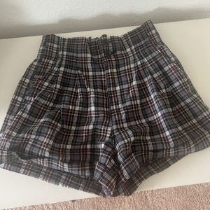 American Eagle Plaid High Waisted Shorts